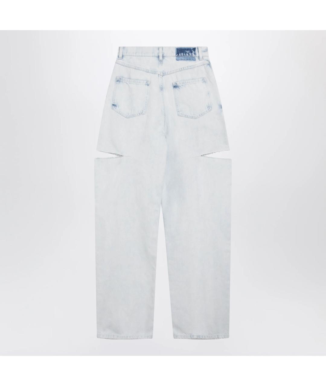MAISON MARGIELA Голубые хлопковые прямые джинсы, фото 2