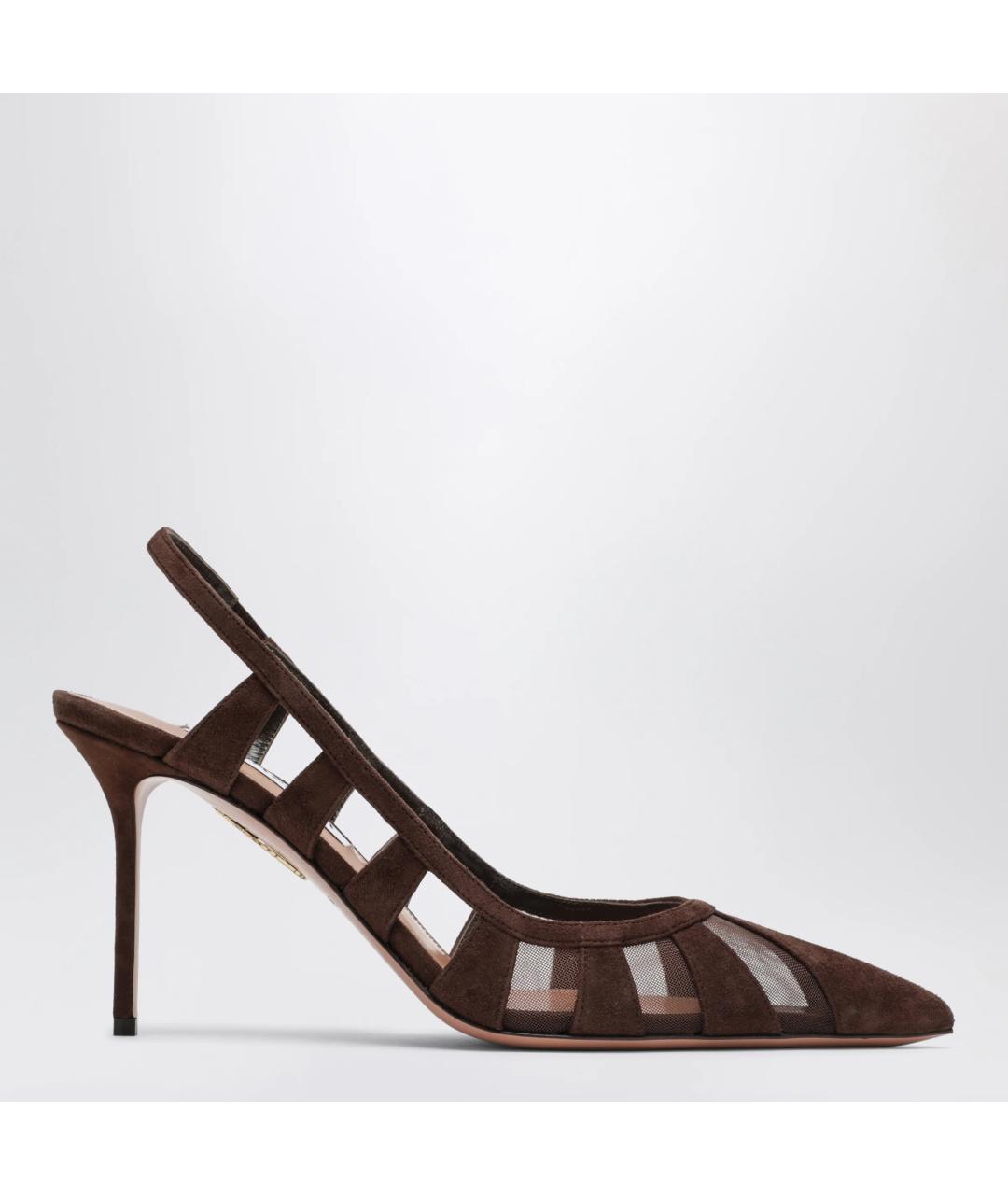 AQUAZZURA Коричневые замшевые туфли, фото 3