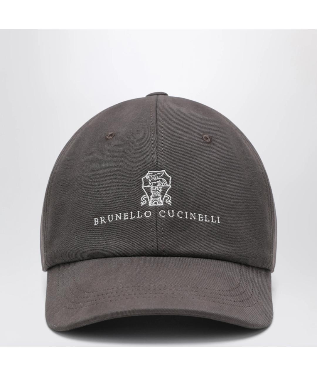 BRUNELLO CUCINELLI Коричневая хлопковая кепка/бейсболка, фото 3