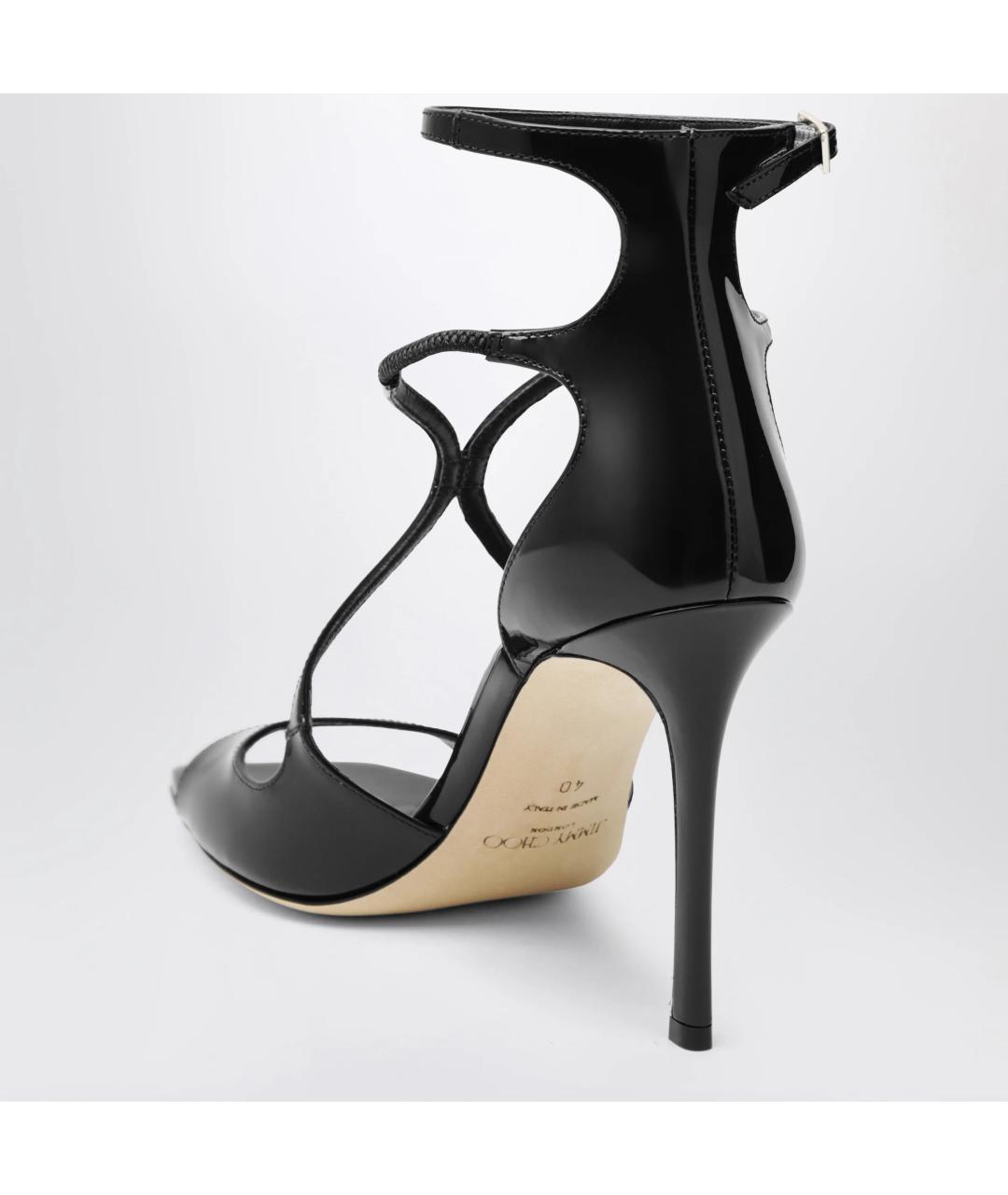 JIMMY CHOO Черные босоножки из лакированной кожи, фото 2