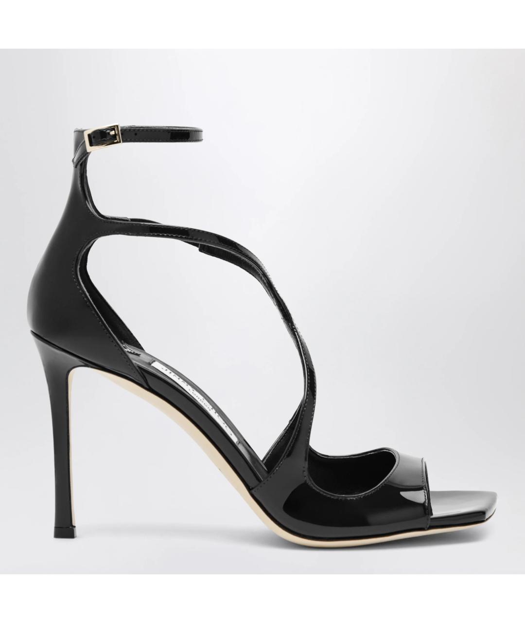 JIMMY CHOO Черные босоножки из лакированной кожи, фото 3