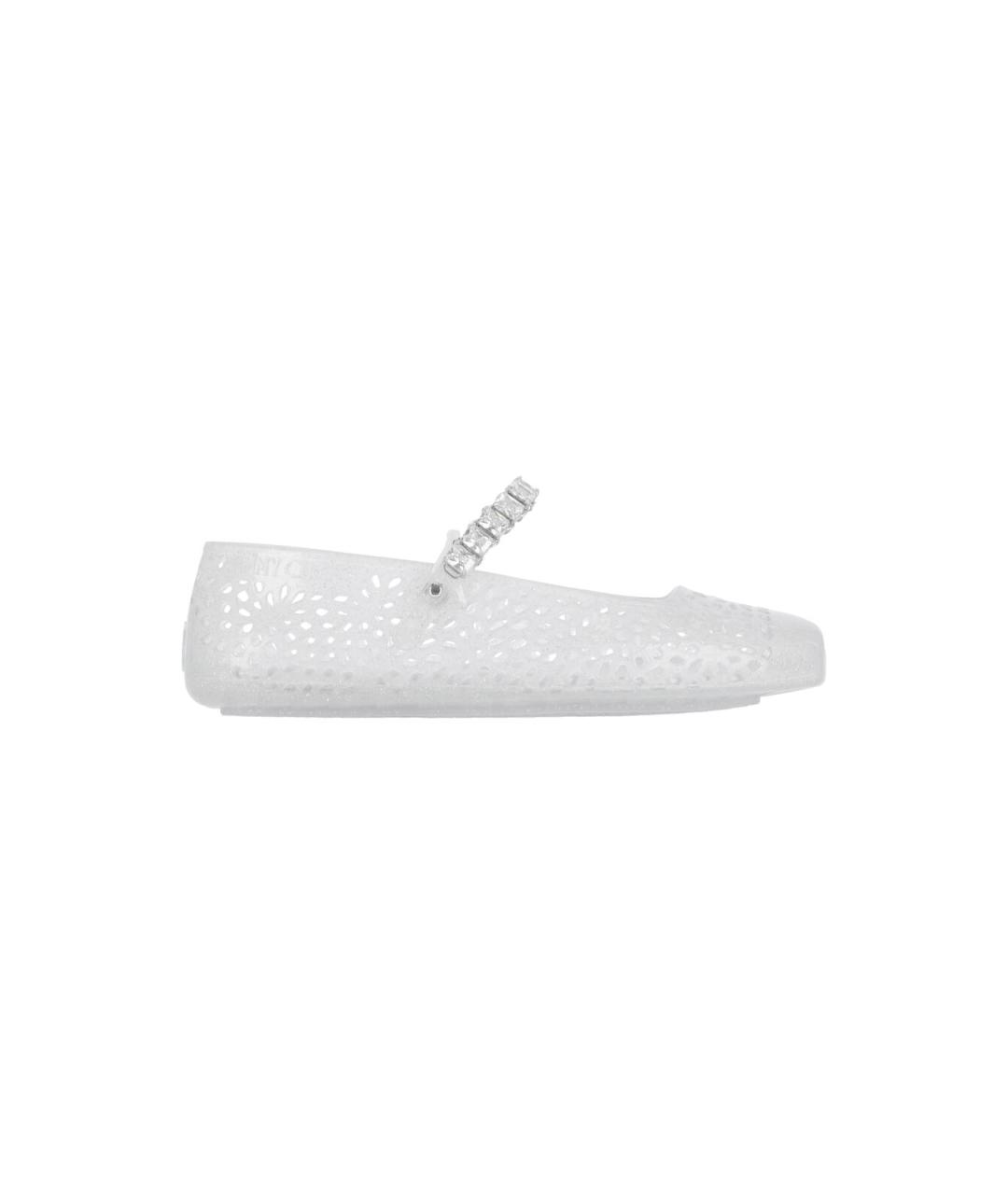 JIMMY CHOO Серебряные текстильные балетки, фото 1