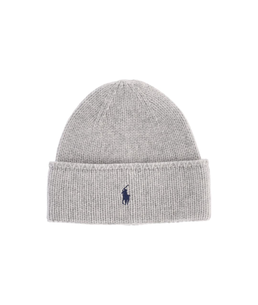 POLO RALPH LAUREN Серая шерстяная шапка, фото 1