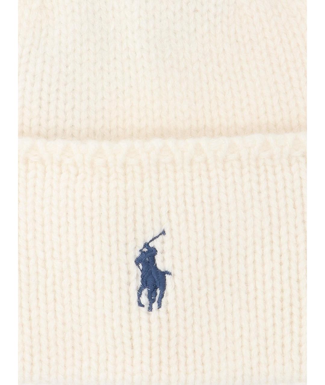 POLO RALPH LAUREN Бежевая шерстяная шапка, фото 3