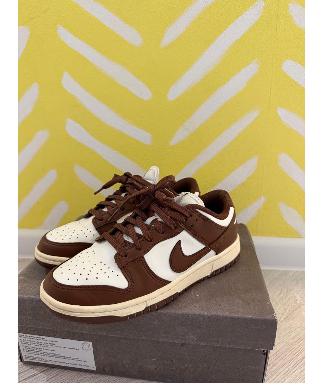NIKE Коричневые кеды из искусственной кожи, фото 6