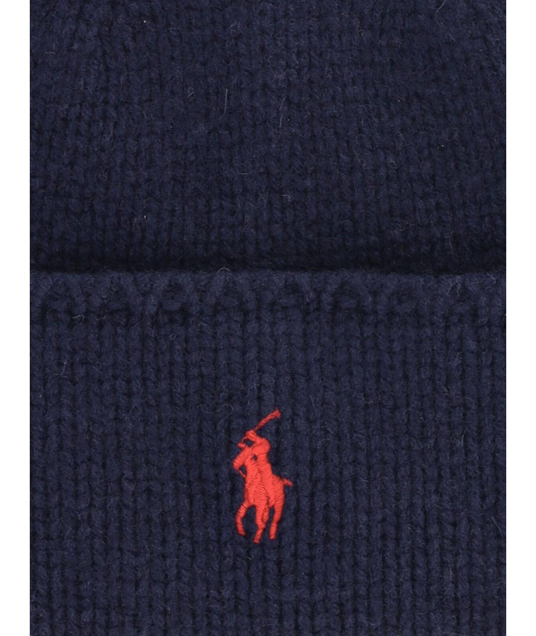 POLO RALPH LAUREN Синяя шерстяная шапка, фото 3