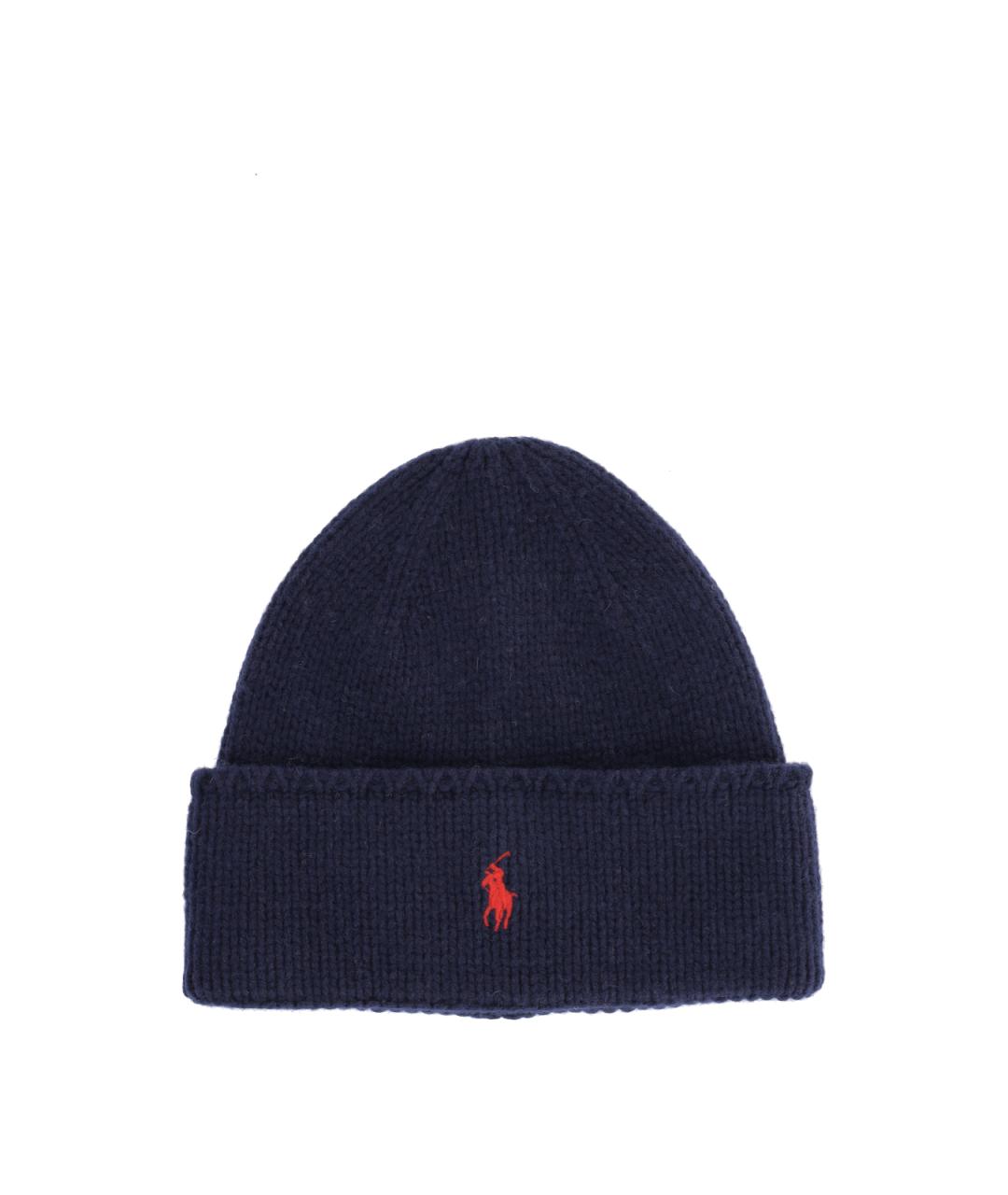 POLO RALPH LAUREN Синяя шерстяная шапка, фото 1