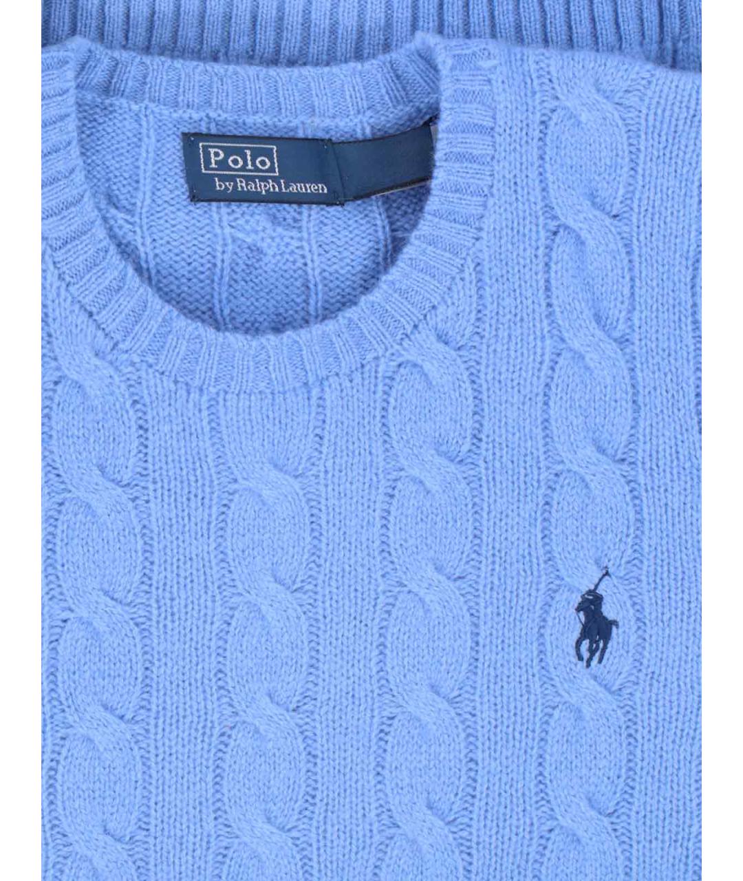 POLO RALPH LAUREN Голубой шерстяной джемпер / свитер, фото 3