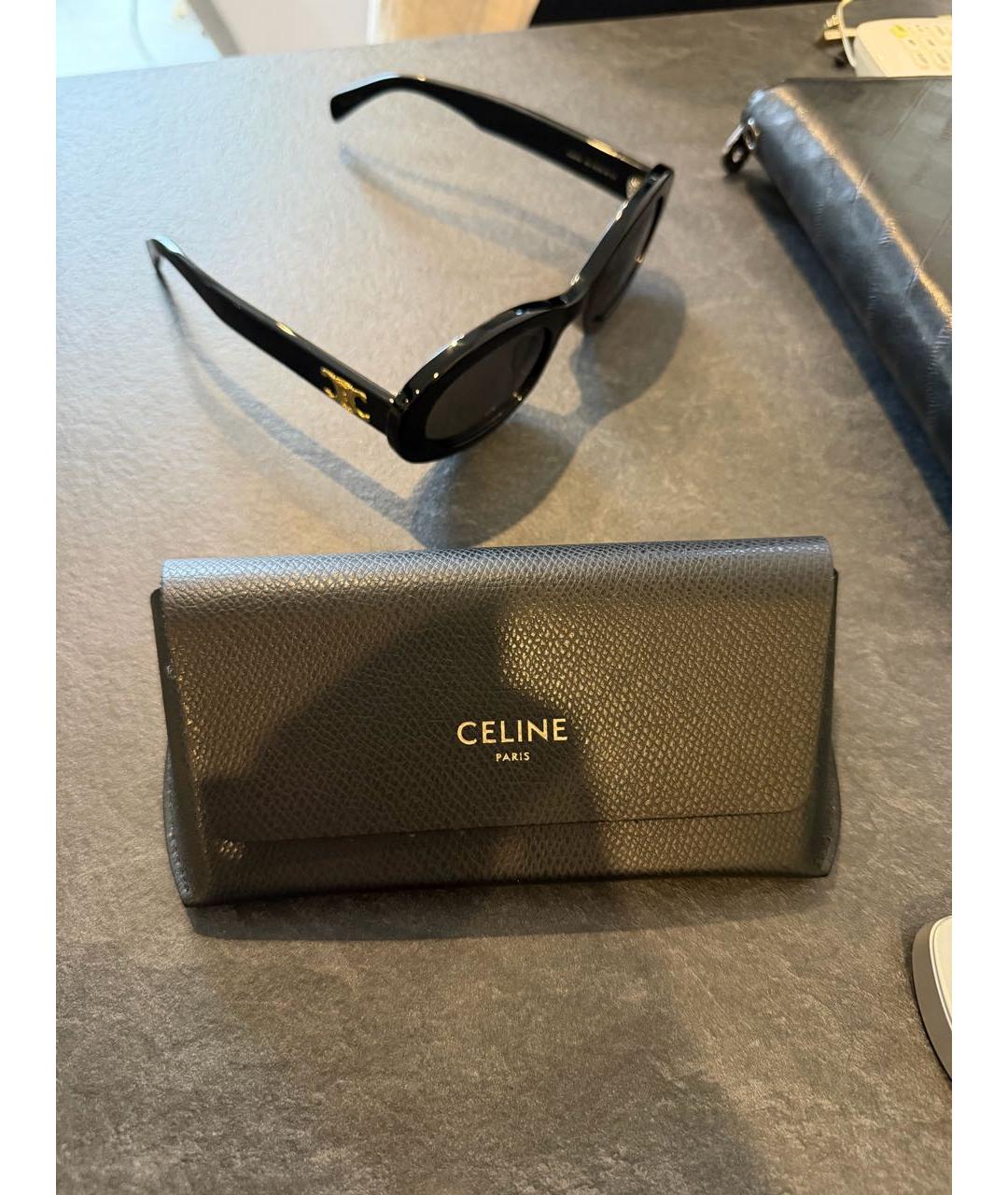 CELINE Черные пластиковые солнцезащитные очки, фото 4