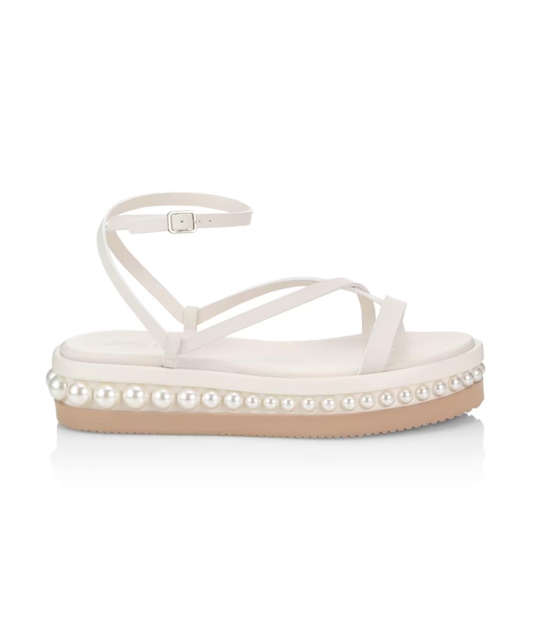 JIMMY CHOO Белые кожаные сандалии, фото 7