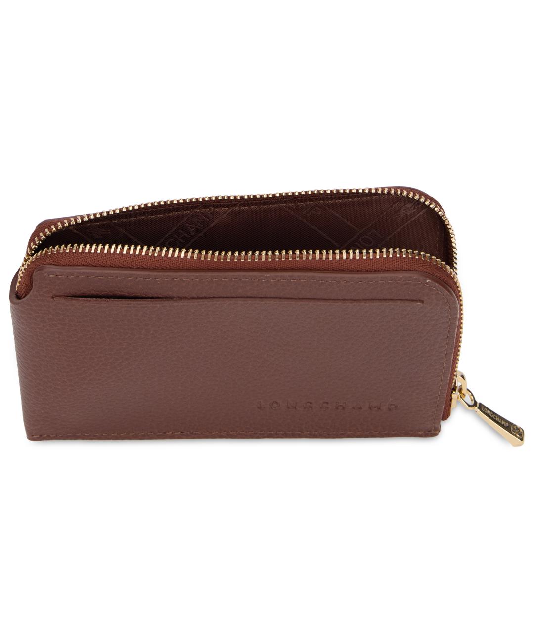 LONGCHAMP Коричневый кожаный кошелек, фото 3