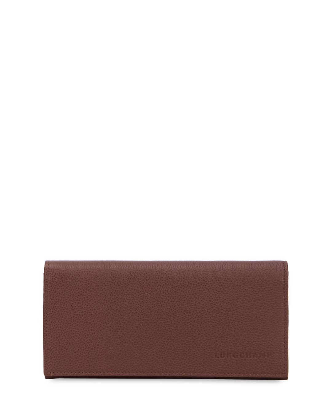 LONGCHAMP Коричневый кожаный кошелек, фото 1