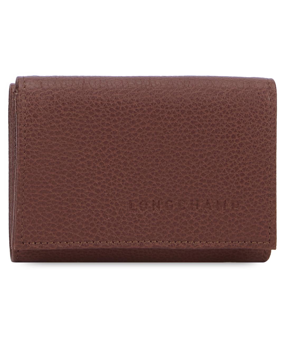LONGCHAMP Коричневый кожаный кошелек, фото 1
