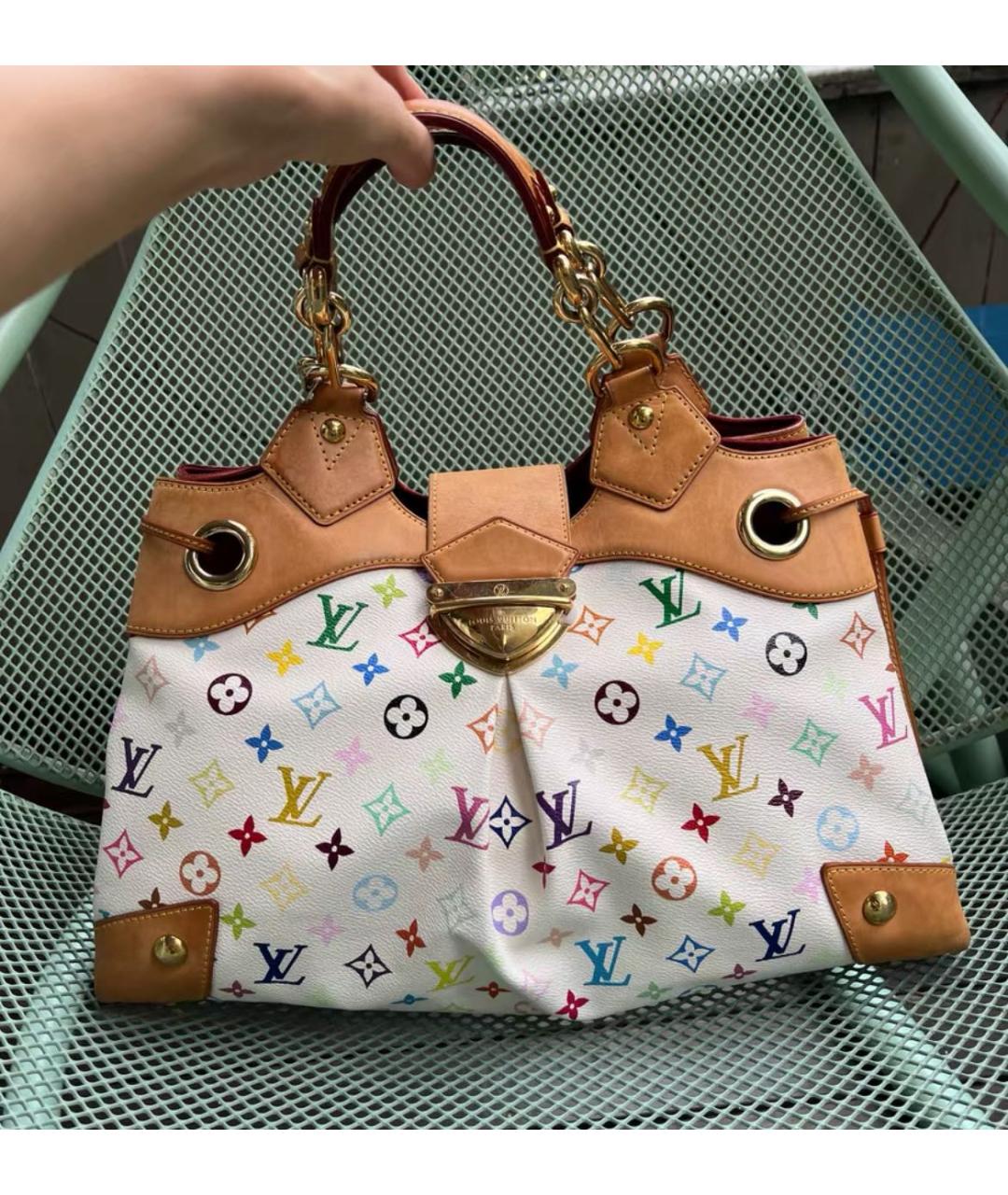 LOUIS VUITTON Белая канва сумка с короткими ручками, фото 6
