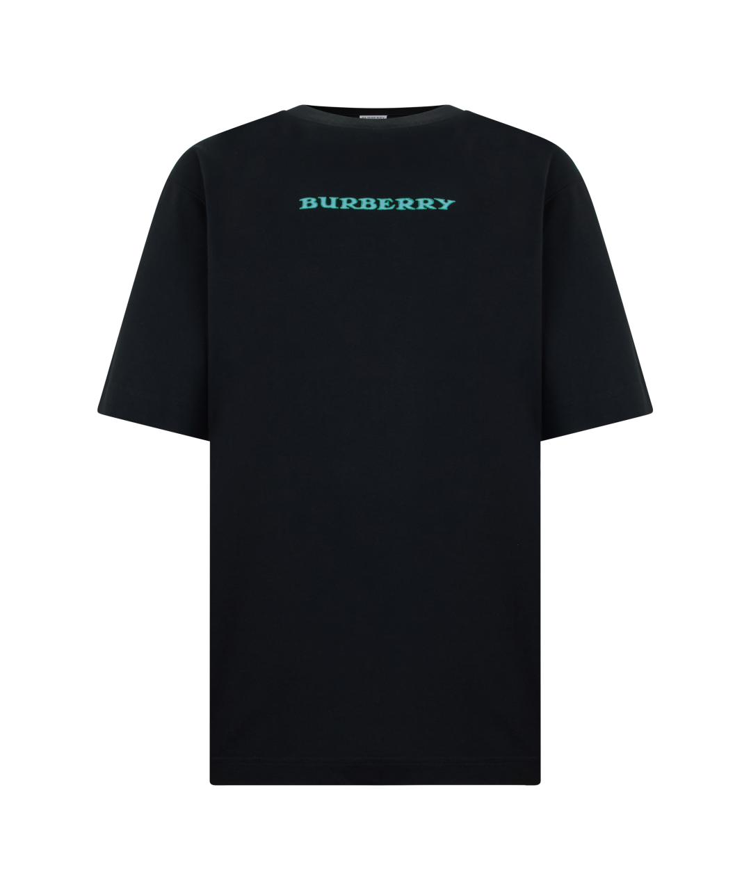 BURBERRY Черная хлопковая футболка, фото 1