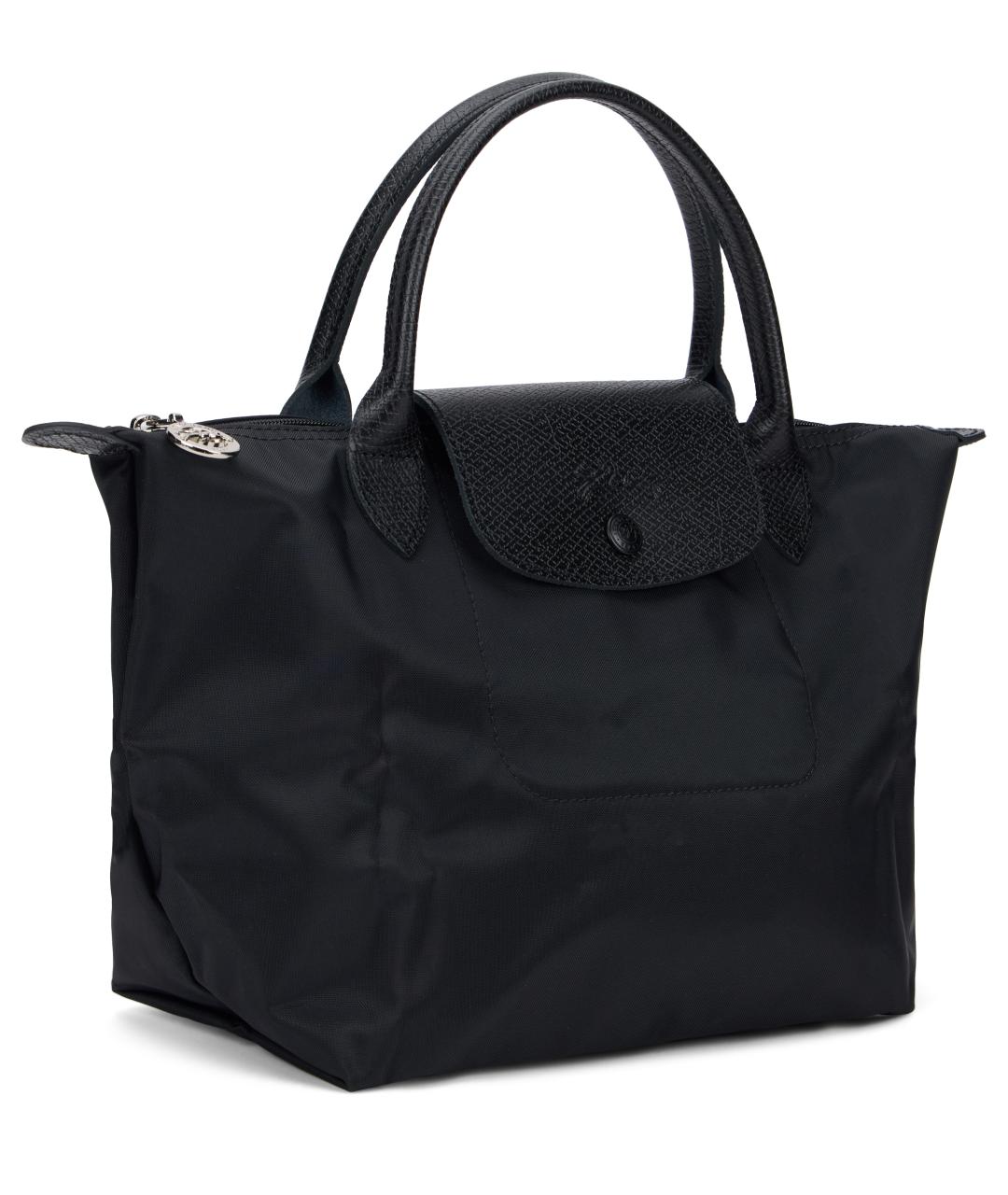 LONGCHAMP Черная синтетическая сумка с короткими ручками, фото 2