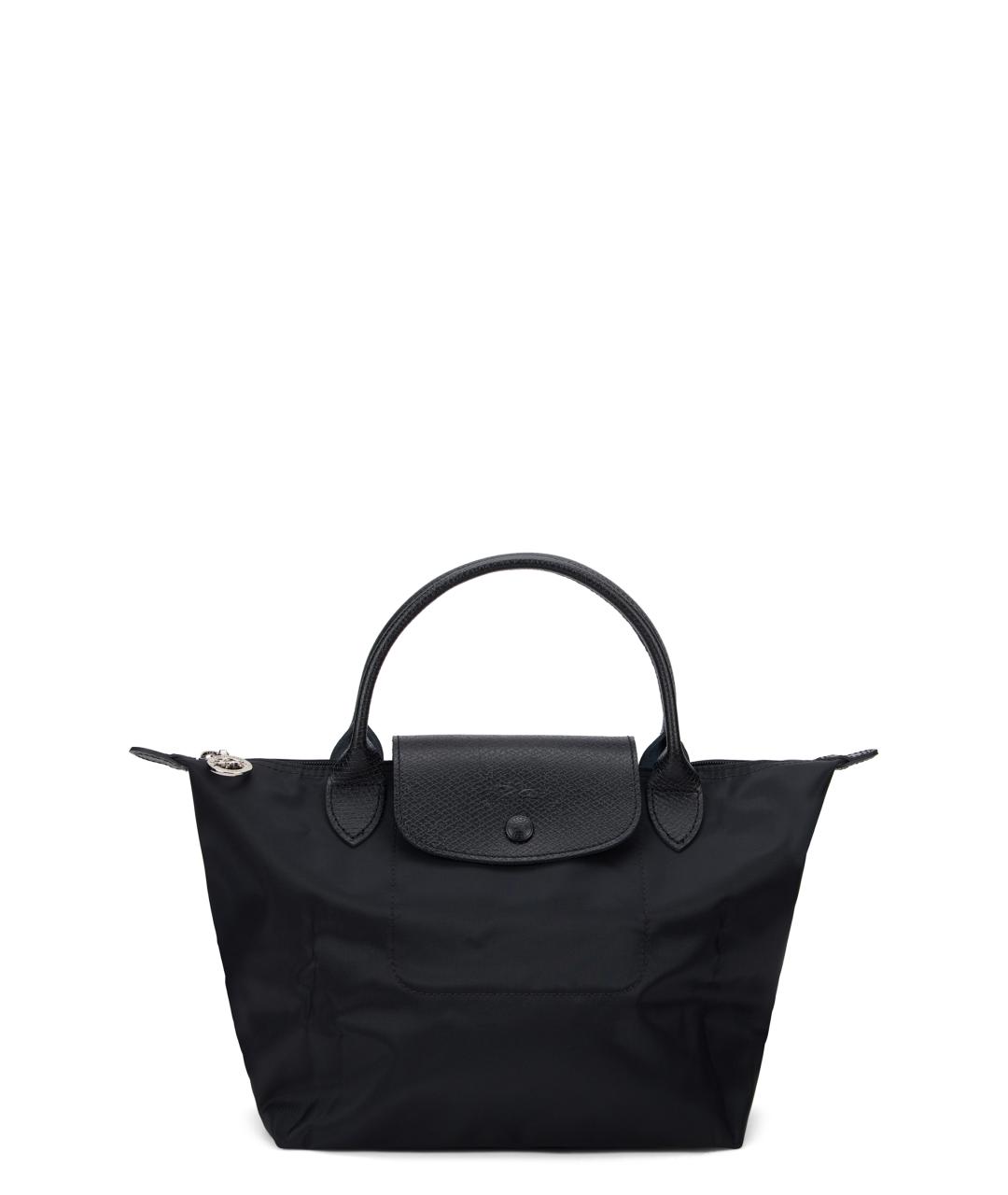 LONGCHAMP Черная синтетическая сумка с короткими ручками, фото 1