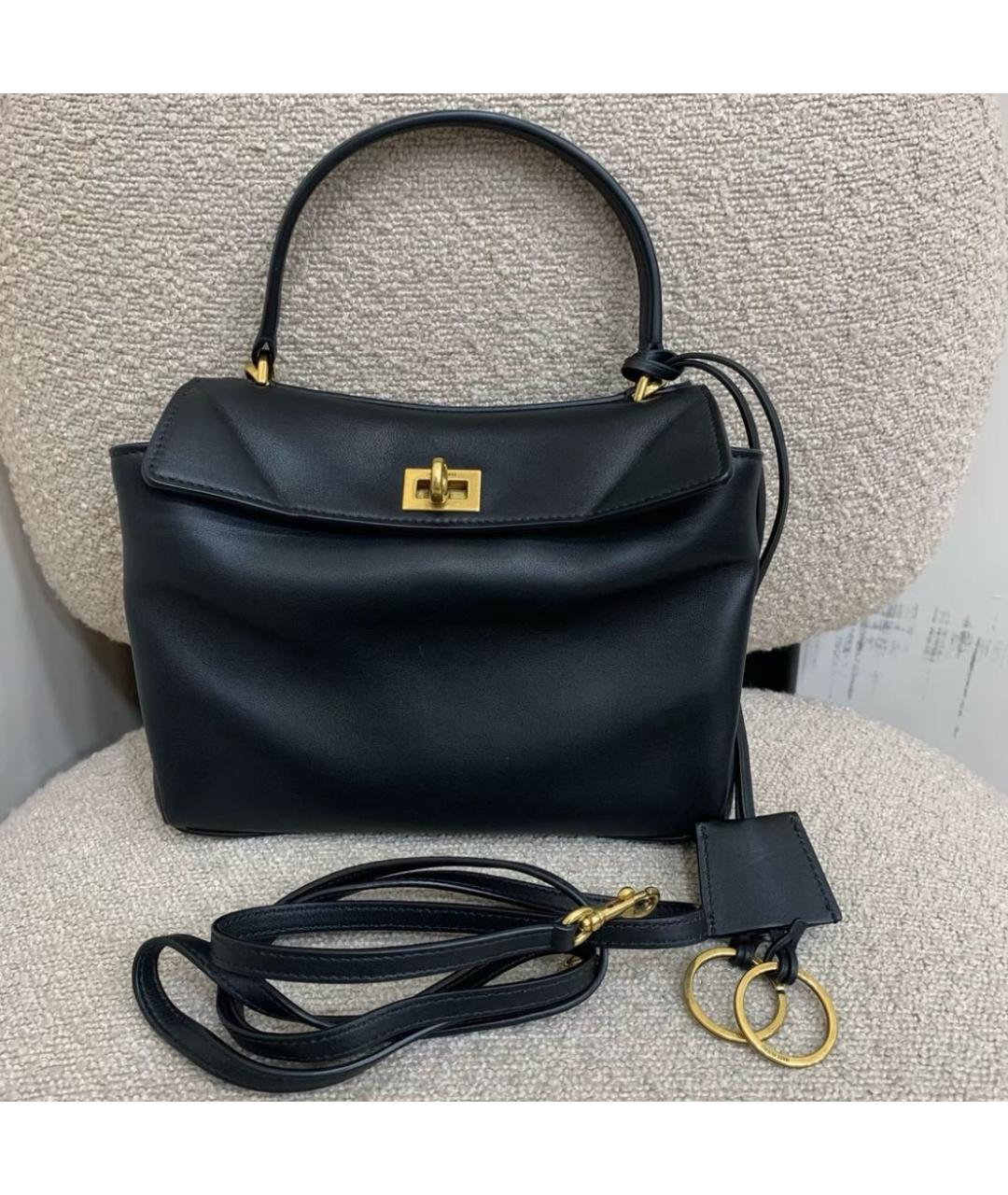 BALENCIAGA Черная кожаная сумка через плечо, фото 2