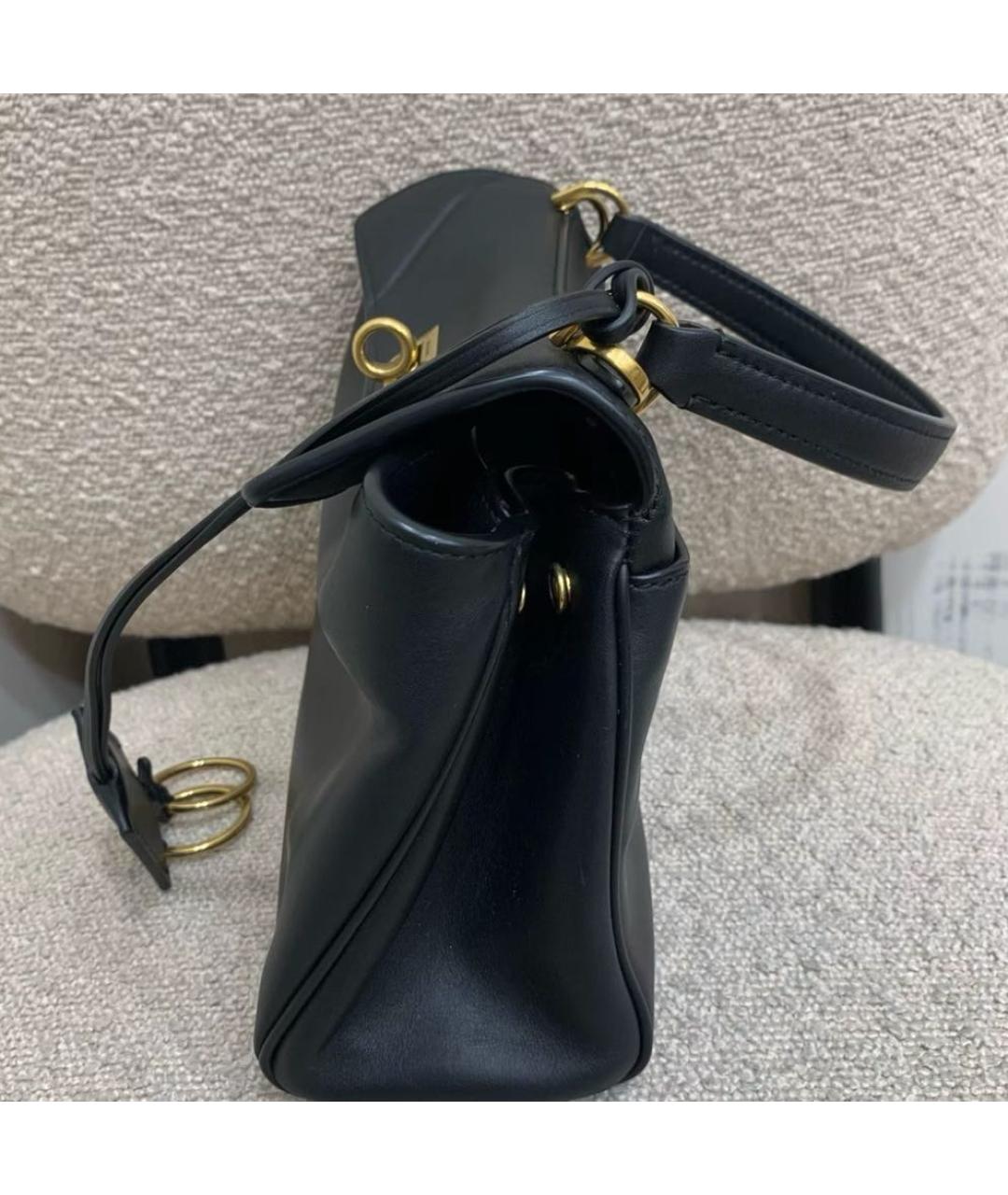 BALENCIAGA Черная кожаная сумка через плечо, фото 5