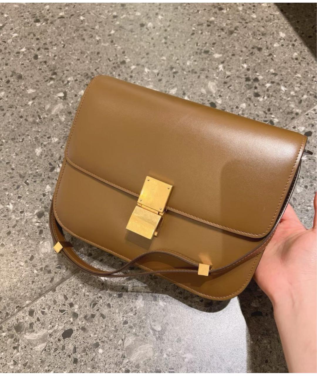CELINE Бежевая кожаная сумка через плечо, фото 2