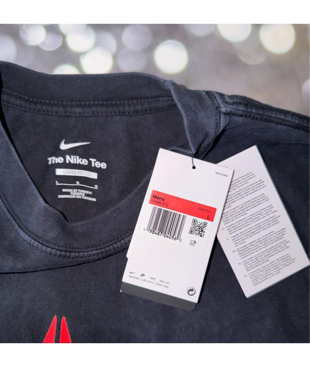 NIKE Черная полиэстеровая футболка, фото 4