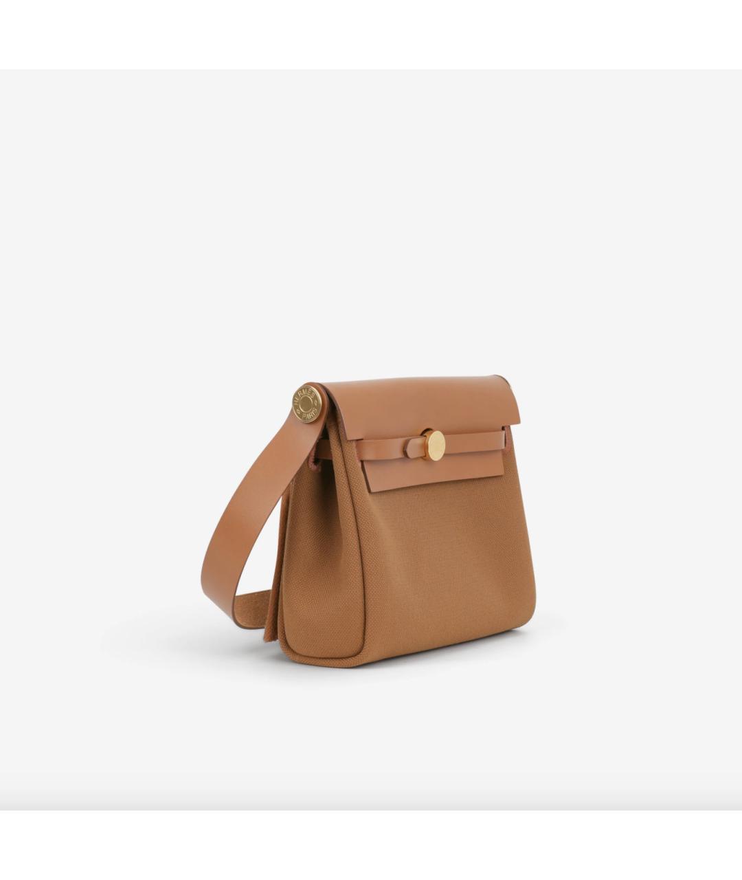 HERMES Коричневая тканевая сумка через плечо, фото 2