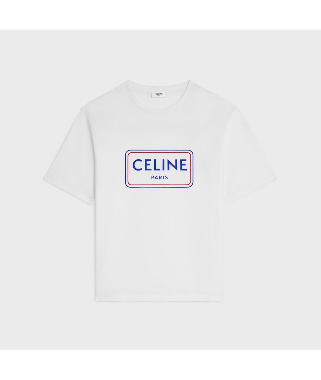 CELINE Белая хлопковая футболка, фото 5
