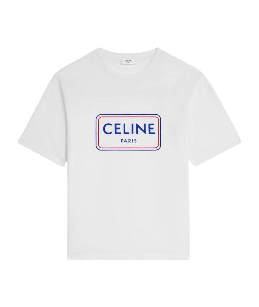 CELINE Белая хлопковая футболка, фото 1
