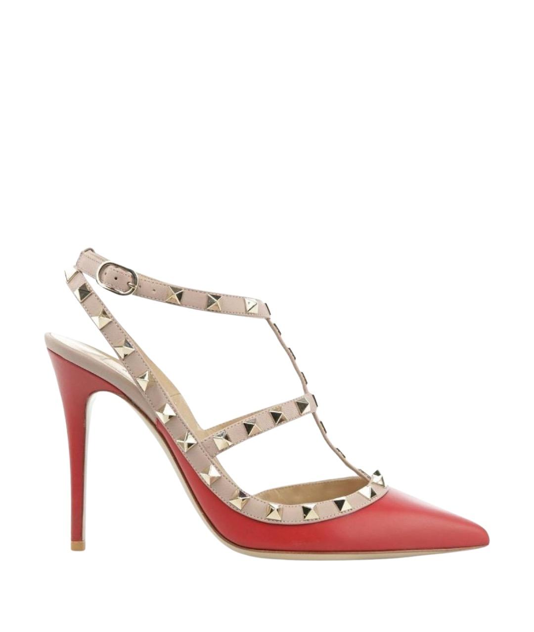 VALENTINO Бордовые кожаные босоножки, фото 1