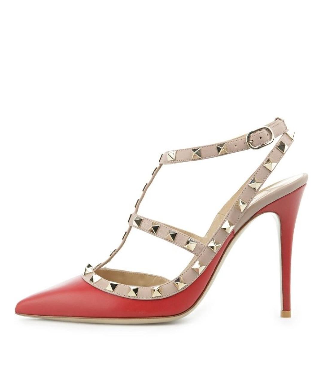 VALENTINO Бордовые кожаные босоножки, фото 8