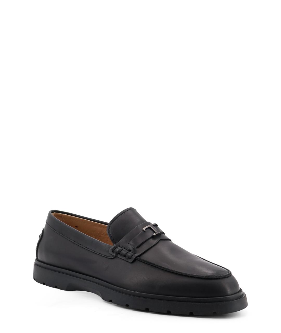 TOD'S Черные кожаные низкие ботинки, фото 2