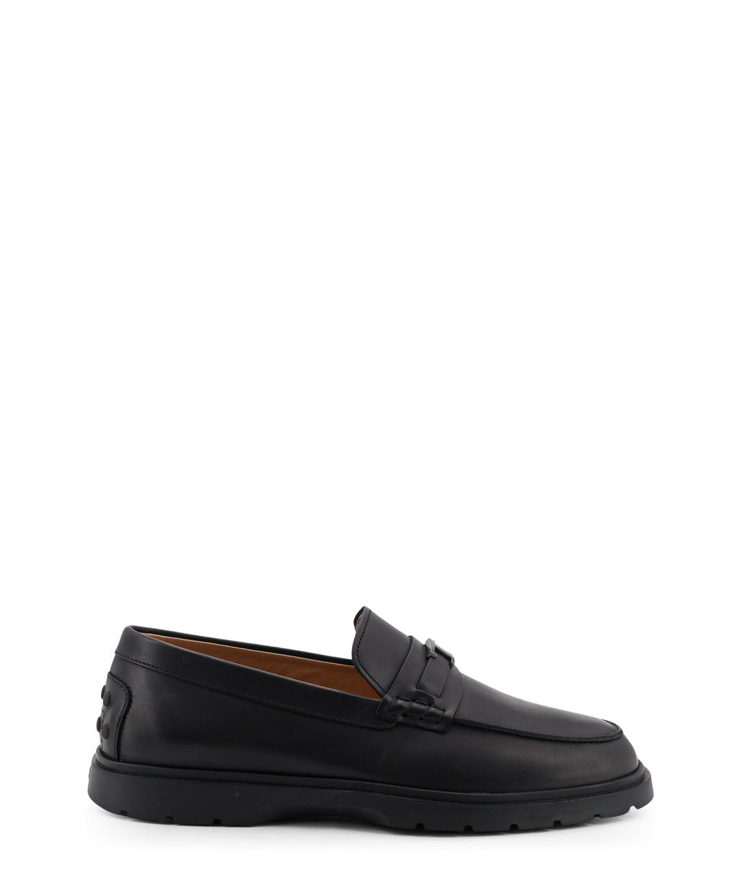 TOD'S Черные кожаные низкие ботинки, фото 1