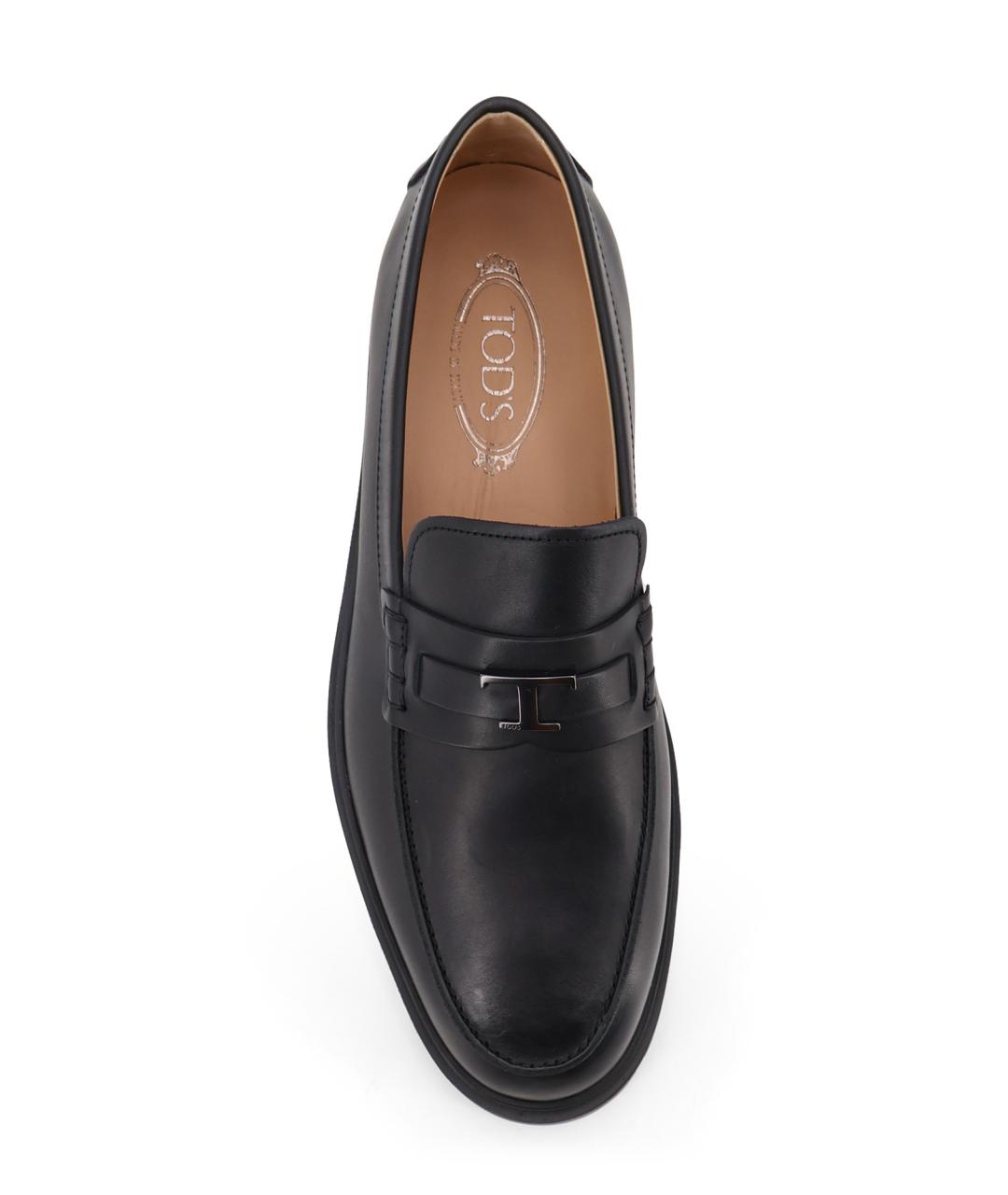 TOD'S Черные кожаные низкие ботинки, фото 5