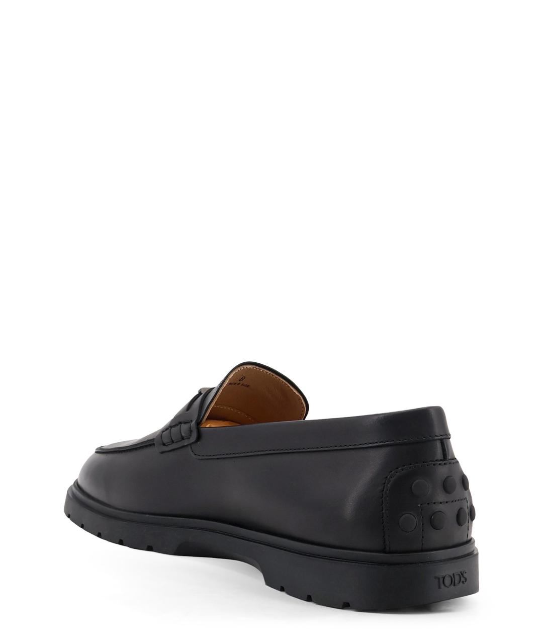 TOD'S Черные кожаные низкие ботинки, фото 3