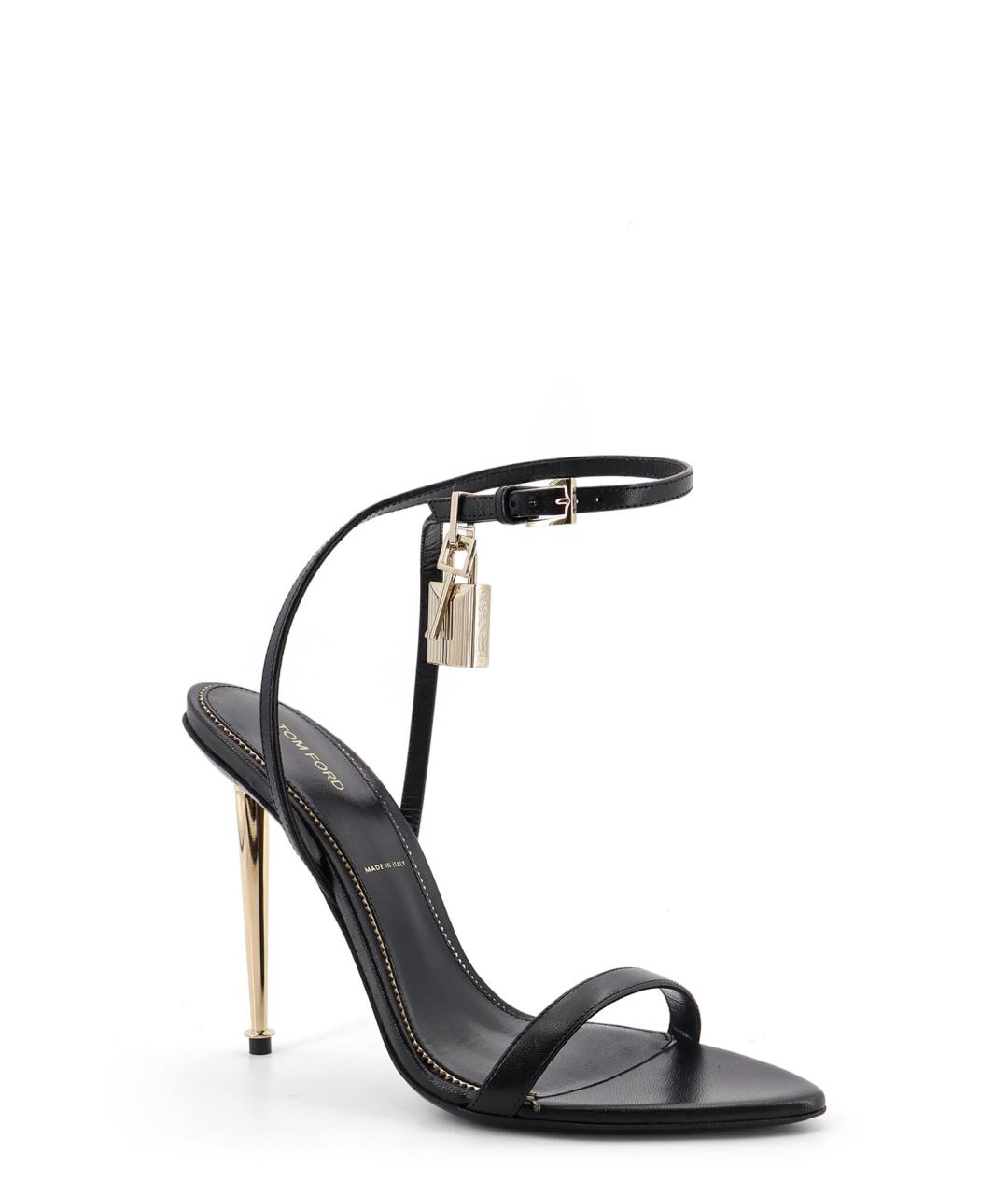 TOM FORD Черные кожаные босоножки, фото 2
