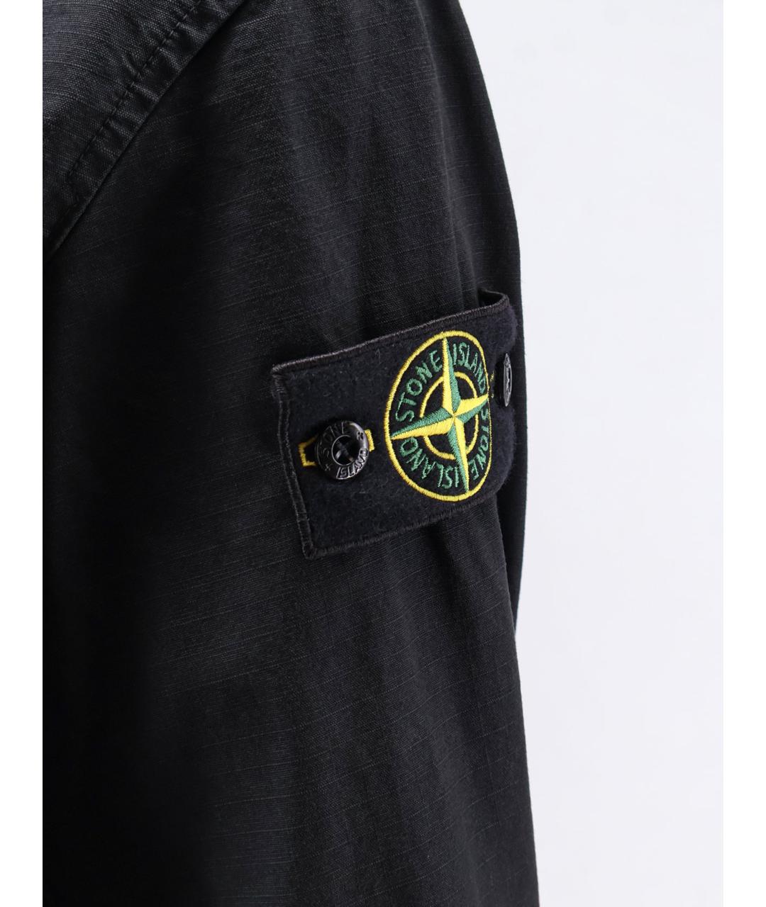 STONE ISLAND Черная хлопковая куртка, фото 3