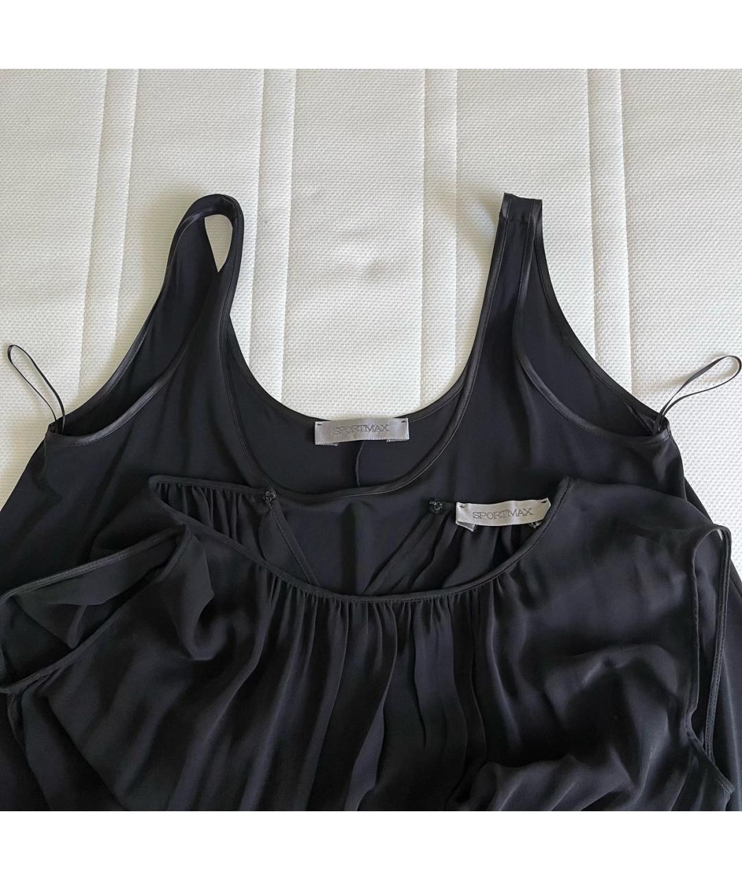 SPORTMAX Черное ацетатное повседневное платье, фото 7