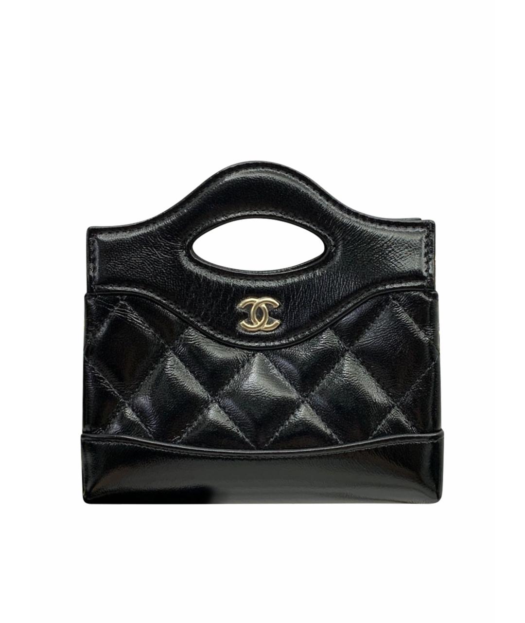 CHANEL Черная кожаная сумка с короткими ручками, фото 1