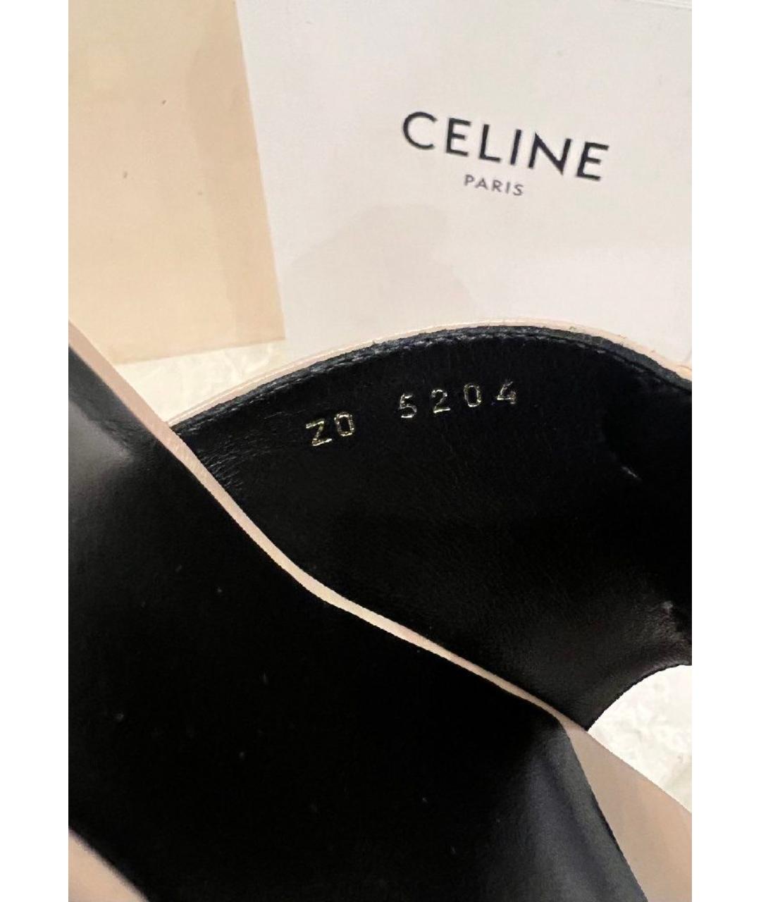 CELINE Бежевые кожаные мюли, фото 6