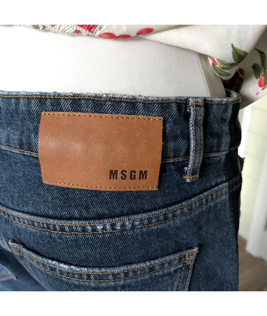 MSGM Синие хлопковые прямые джинсы, фото 3