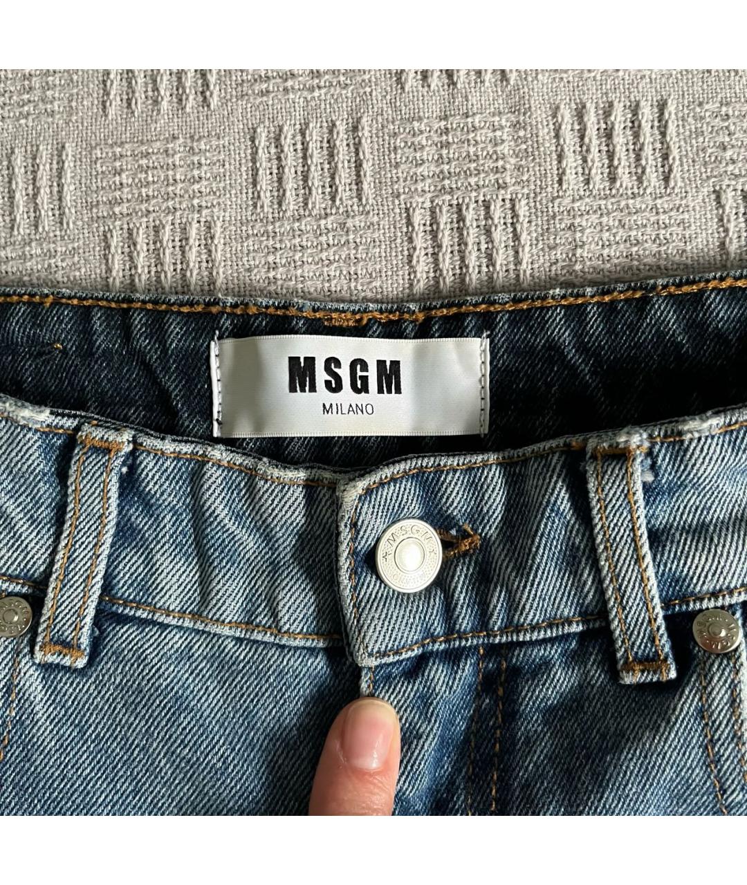 MSGM Синие хлопковые прямые джинсы, фото 6
