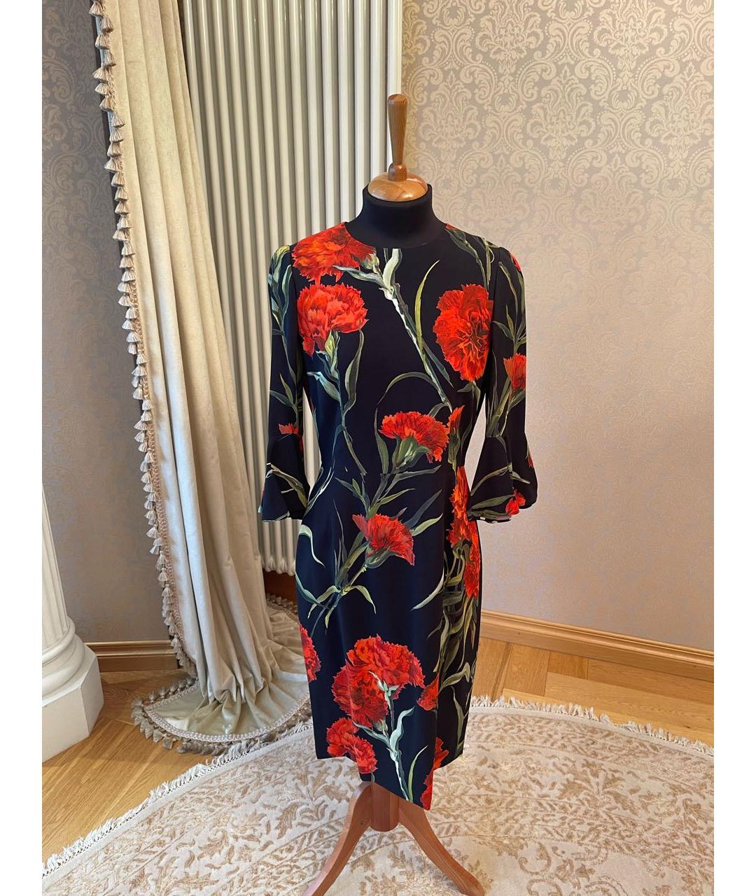 DOLCE&GABBANA Мульти вискозное повседневное платье, фото 5