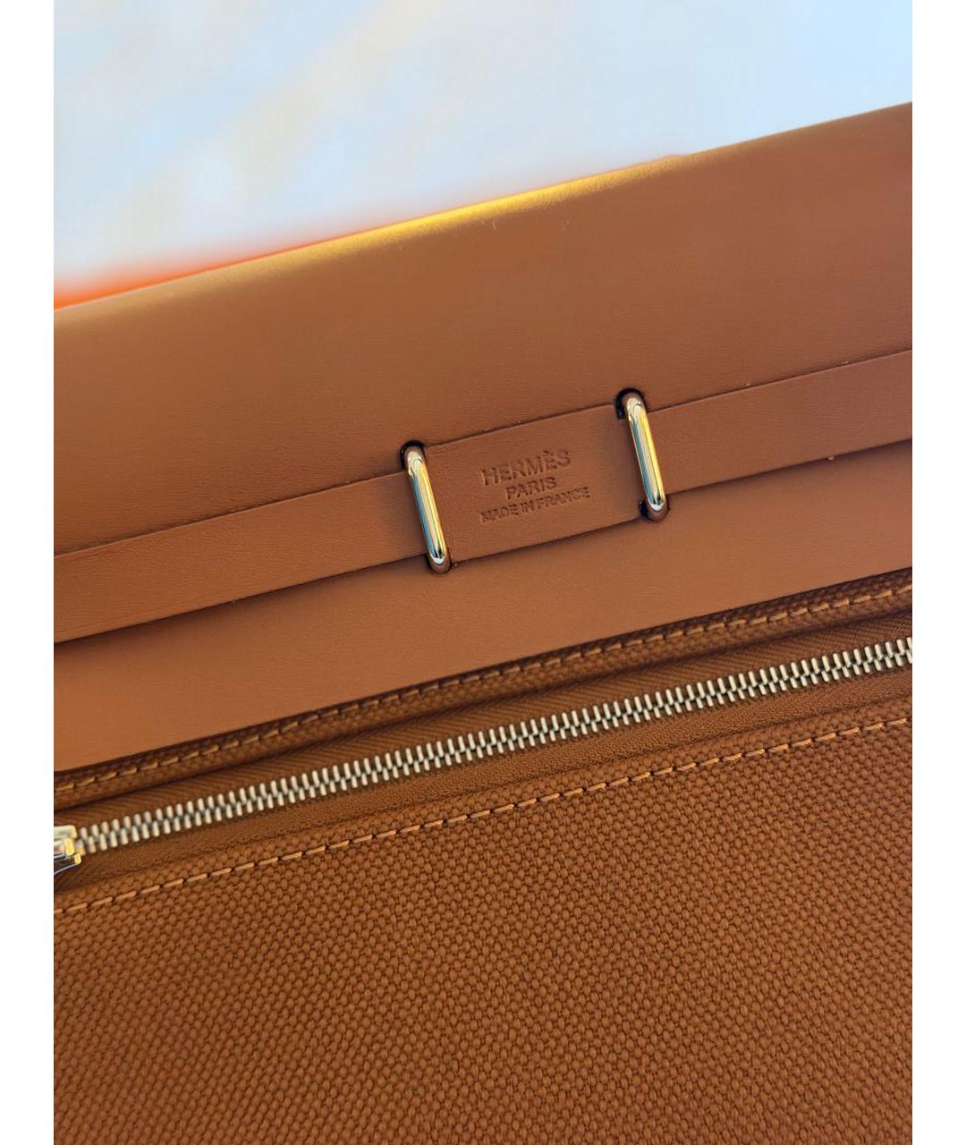 HERMES Коричневая тканевая сумка через плечо, фото 4