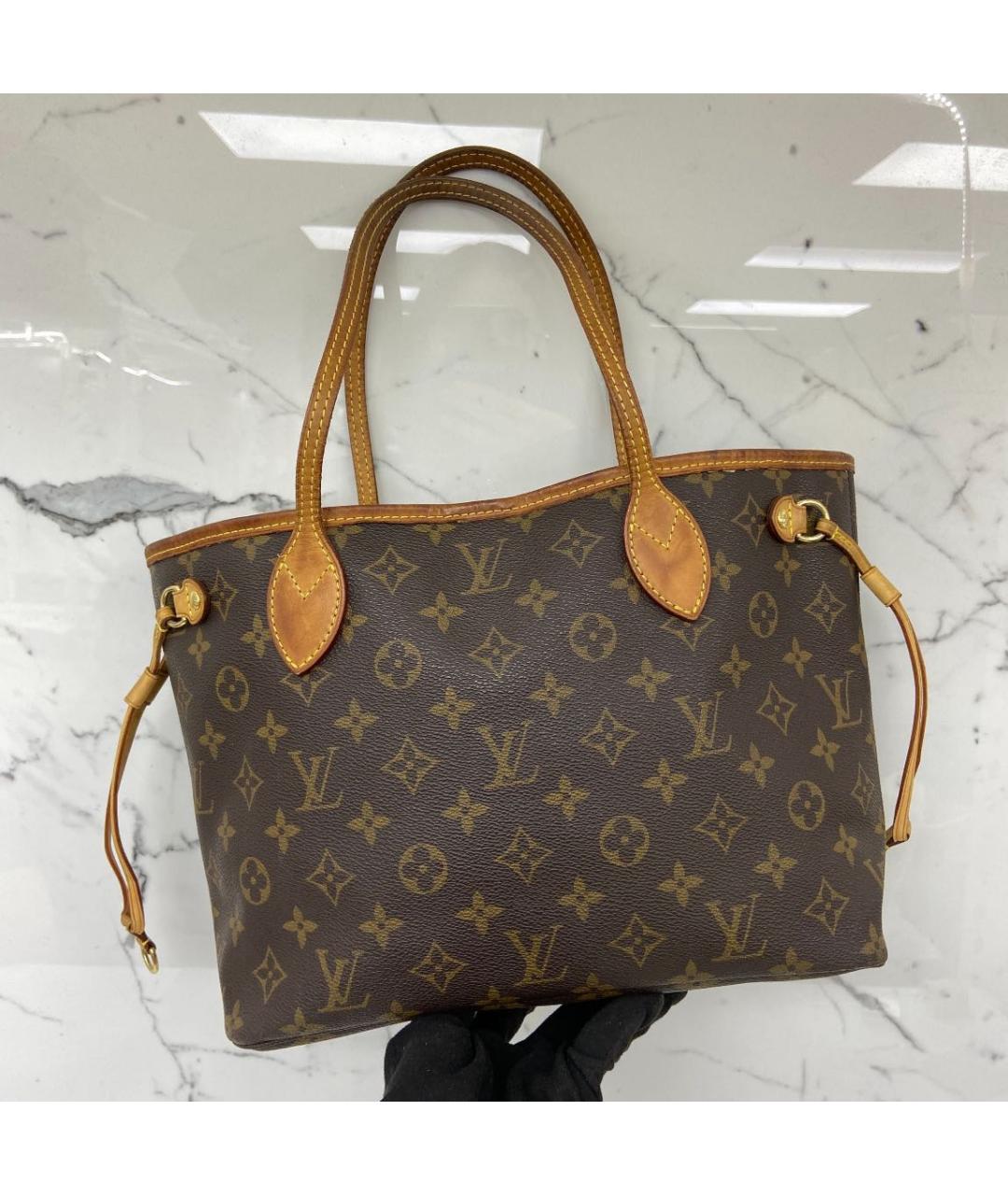 LOUIS VUITTON Коричневая канва сумка тоут, фото 4