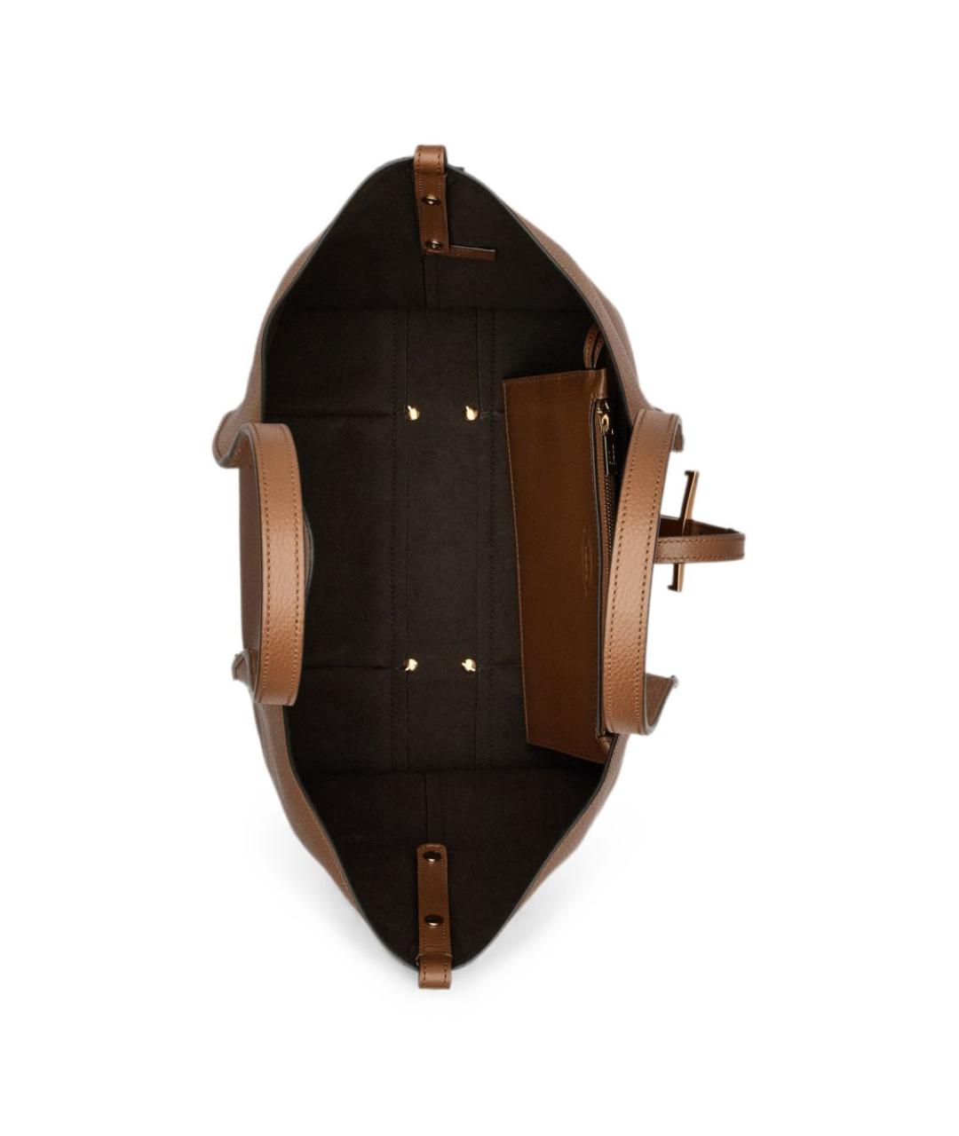 TOD'S Бежевая кожаная сумка тоут, фото 3