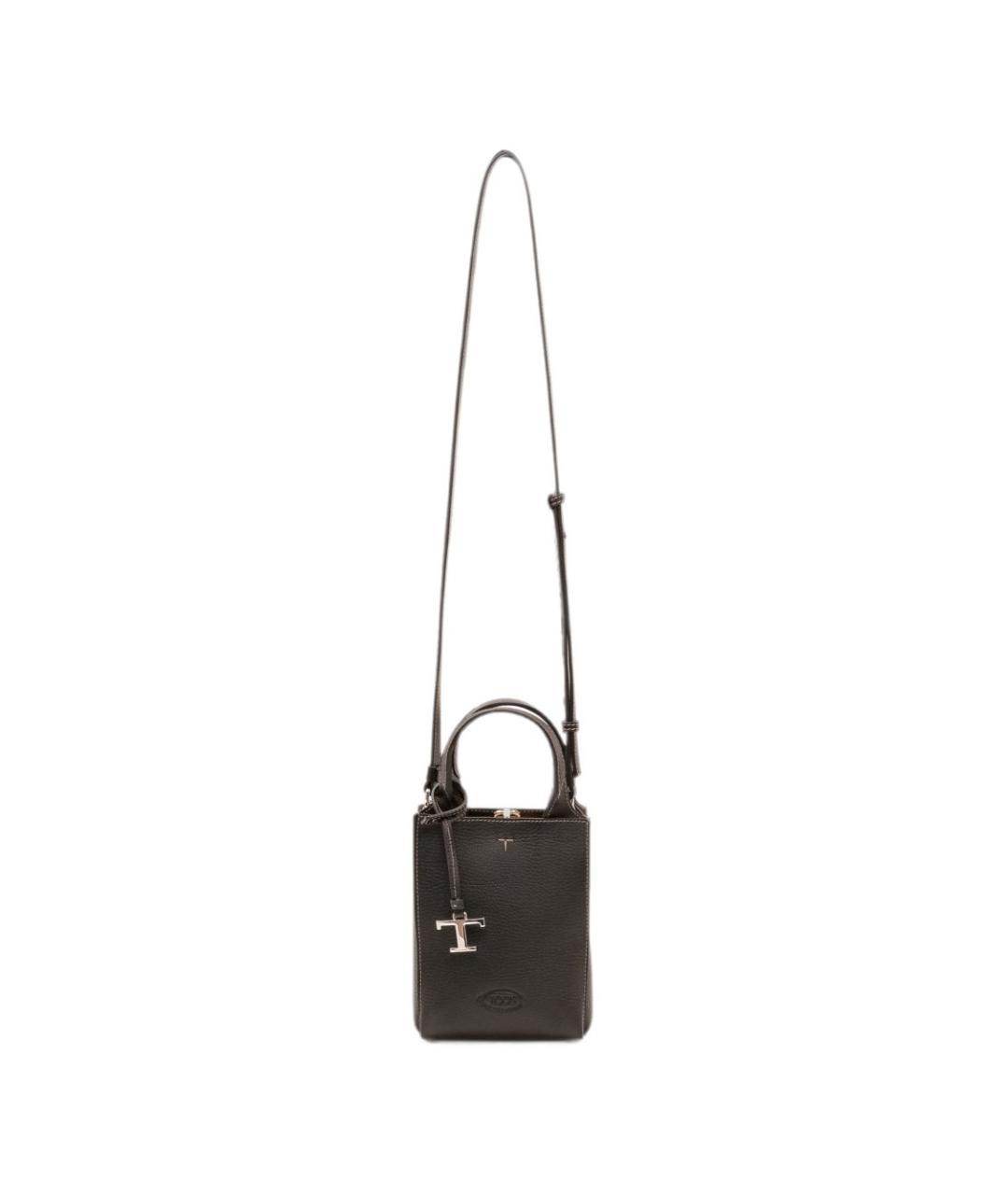 TOD'S Коралловая кожаная сумка с короткими ручками, фото 2