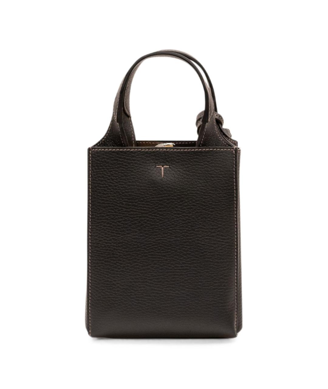 TOD'S Коралловая кожаная сумка с короткими ручками, фото 4