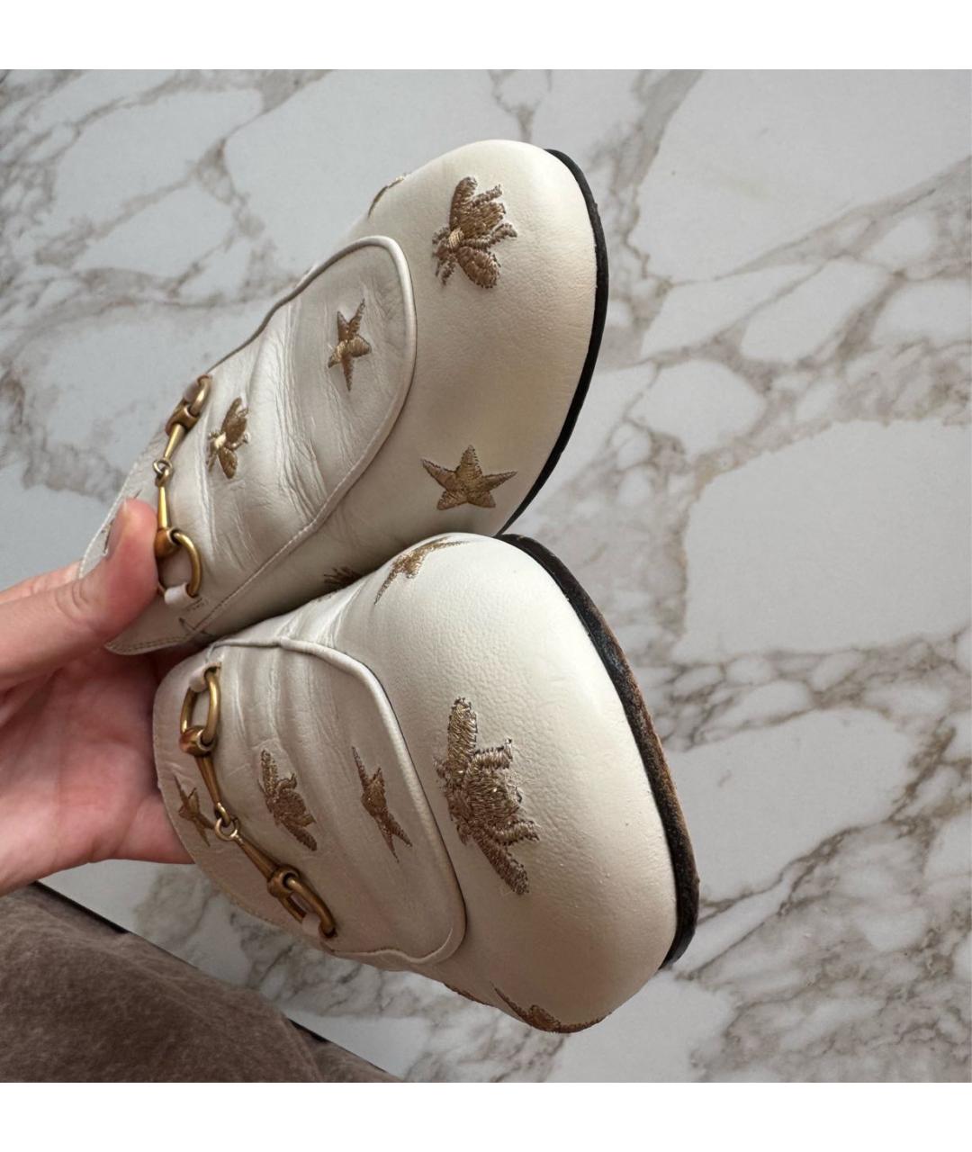GUCCI Белые кожаные мюли, фото 6