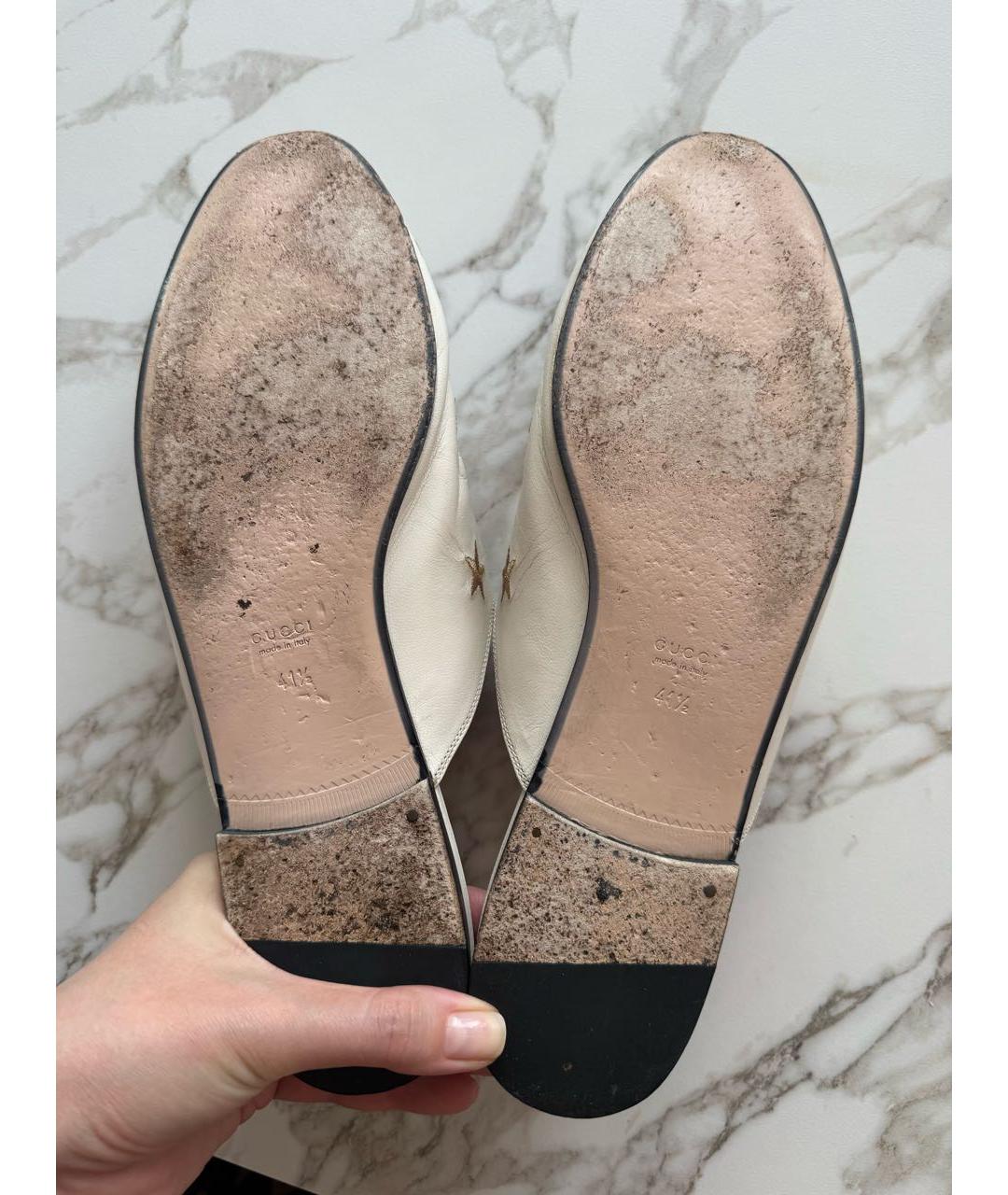 GUCCI Белые кожаные мюли, фото 5