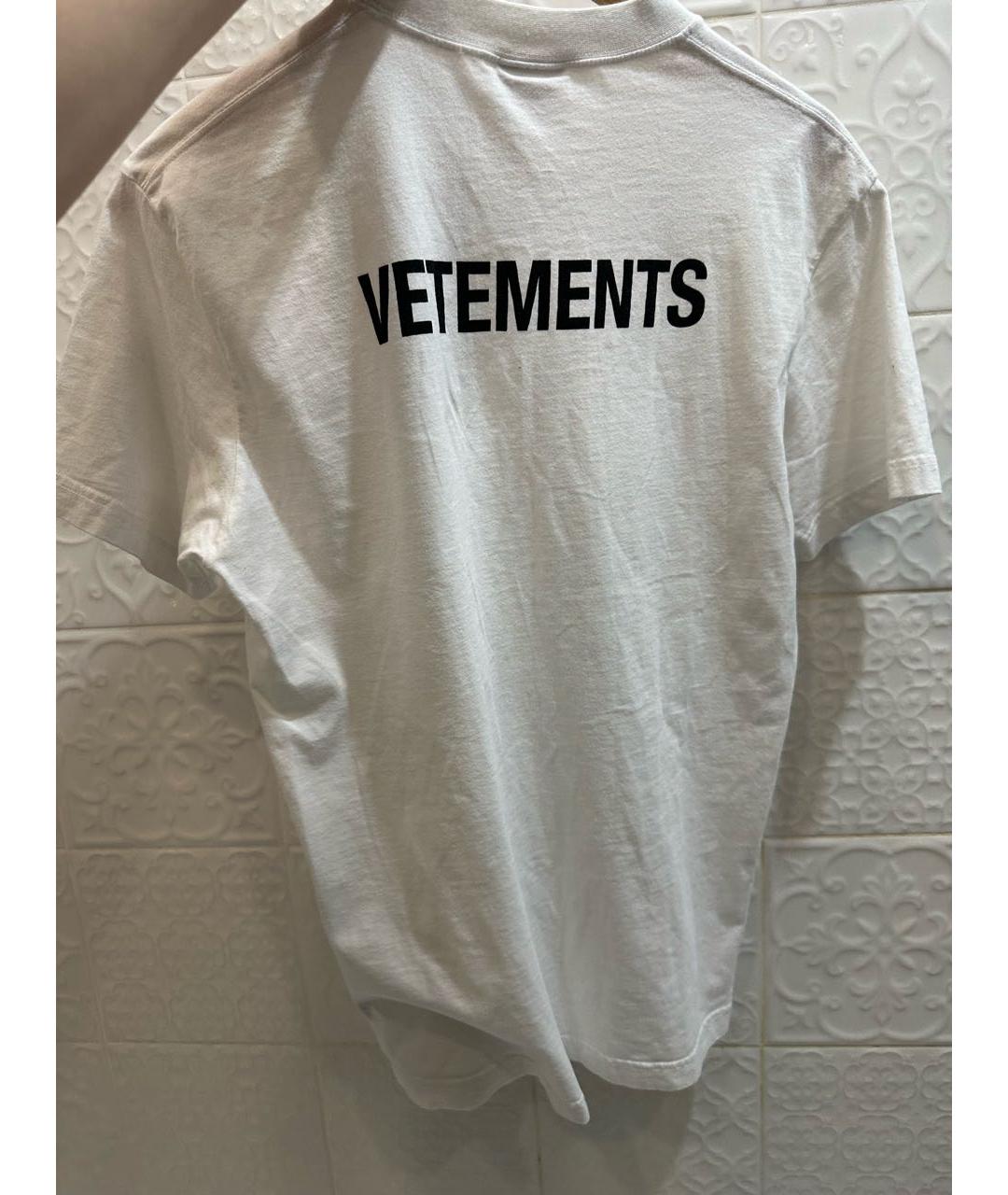 VETEMENTS Белая хлопковая футболка, фото 2